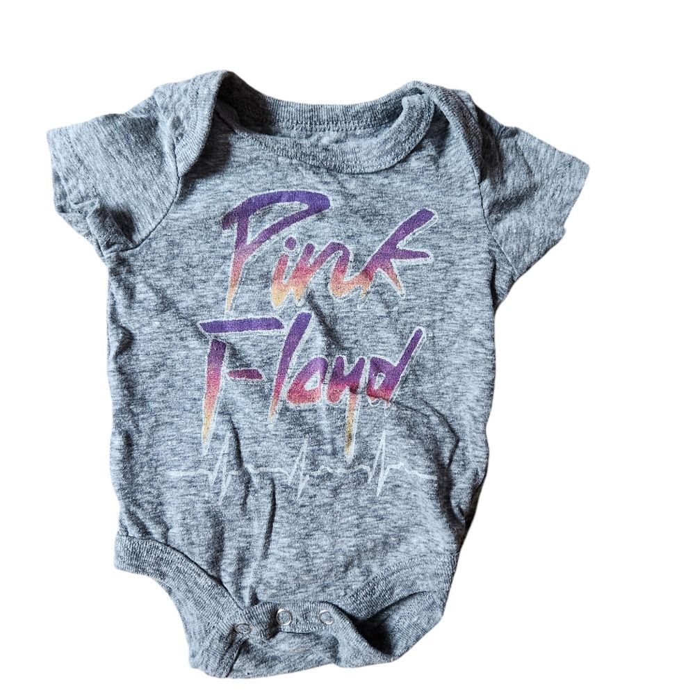 Pink Floyd Newborn Short Sleeve Bodysuit Gray Never Worn